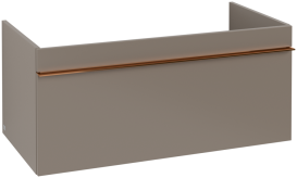 Тумба під раковину Villeroy & Boch Venticello 95,3х50,2 см ДСП трюфель сірий/ручка мідь A93505VG