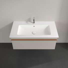 Тумба под раковину Villeroy & Boch Venticello 95,3х50,2 см ДСП мягкий серый/ручка медь A93505VK