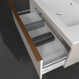 Тумба под раковину Villeroy & Boch Venticello 95,3х50,2 см ДСП мягкий серый/ручка медь A93505VK