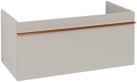 Тумба под раковину Villeroy & Boch Venticello 95,3х50,2 см ДСП мягкий серый/ручка медь A93505VK
