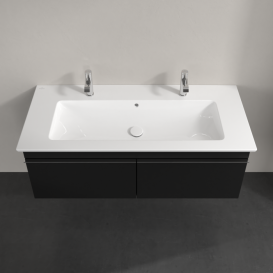 Тумба под раковину Villeroy & Boch Venticello 115,3х50,2 см МДФ черный матовый лак/ручка хром A93801PD