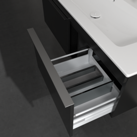 Тумба под раковину Villeroy & Boch Venticello 115,3х50,2 см МДФ черный матовый лак/ручка хром A93801PD