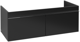 Тумба под раковину Villeroy & Boch Venticello 115,3х50,2 см МДФ черный матовый лак/ручка хром A93801PD