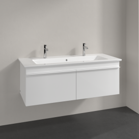 Тумба под раковину Villeroy & Boch Venticello 115,3х50,2 см МДФ глянцевый белый/ручка алюминий белый A93802DH