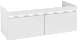 Тумба под раковину Villeroy & Boch Venticello 115,3х50,2 см МДФ глянцевый белый/ручка алюминий белый A93802DH