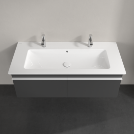 Тумба под раковину Villeroy & Boch Venticello 115,3х50,2 см МДФ глянцевый серый/ручка алюминий белый A93802FP