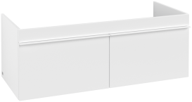 Тумба под раковину Villeroy & Boch Venticello 115,3х50,2 см ДСП/МДФ белый матовый/ручка алюминий белый A93802MS