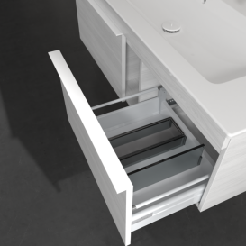 Тумба під раковину Villeroy & Boch Venticello 115,3х50,2 см ДСП/МДФ біле дерево/ручка алюміній білий A93802E8