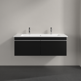 Тумба під раковину Villeroy & Boch Venticello 115,3х50,2 см МДФ чорний матовий лак/ручка алюміній білий A93802PD