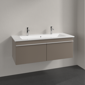 Тумба под раковину Villeroy & Boch Venticello 115,3х50,2 см ДСП трюфель серый/ручка алюминий белый A93802VG