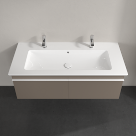 Тумба под раковину Villeroy & Boch Venticello 115,3х50,2 см ДСП трюфель серый/ручка алюминий белый A93802VG