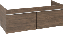 Тумба под раковину Villeroy & Boch Venticello 115,3х50,2 см ДСП дуб аризона/ручка алюминий белый A93802VH