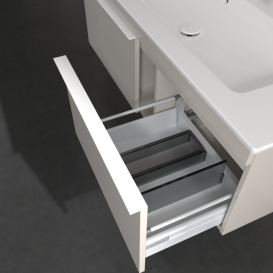 Тумба под раковину Villeroy & Boch Venticello 115,3х50,2 см ДСП мягкий серый/ручка алюминий белый A93802VK