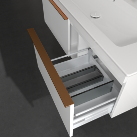 Тумба під раковину Villeroy & Boch Venticello 115,3х50,2 см МДФ глянсовий білий/ручка мідь A93805DH
