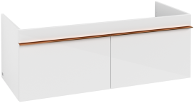 Тумба під раковину Villeroy & Boch Venticello 115,3х50,2 см МДФ глянсовий білий/ручка мідь A93805DH