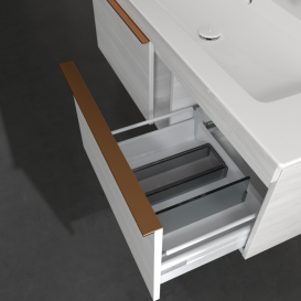 Тумба под раковину Villeroy & Boch Venticello 115,3х50,2 см ДСП/МДФ белое дерево/ручка медь A93805E8