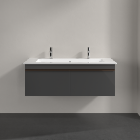 Тумба под раковину Villeroy & Boch Venticello 115,3х50,2 см МДФ глянцевый серый/ручка медь A93805FP