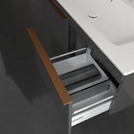 Тумба под раковину Villeroy & Boch Venticello 115,3х50,2 см МДФ глянцевый серый/ручка медь A93805FP