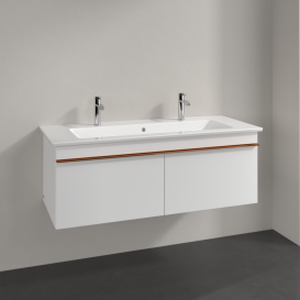 Тумба под раковину Villeroy & Boch Venticello 115,3х50,2 см ДСП/МДФ белый матовый/ручка медь A93805MS