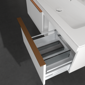 Тумба под раковину Villeroy & Boch Venticello 115,3х50,2 см ДСП/МДФ белый матовый/ручка медь A93805MS