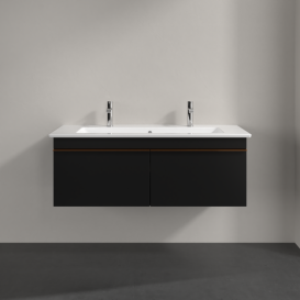 Тумба під раковину Villeroy & Boch Venticello 115,3х50,2 см МДФ чорний матовий лак/ручка мідь A93805PD