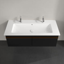 Тумба під раковину Villeroy & Boch Venticello 115,3х50,2 см МДФ чорний матовий лак/ручка мідь A93805PD