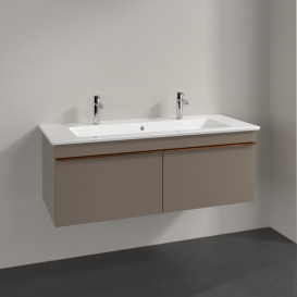 Тумба под раковину Villeroy & Boch Venticello 115,3х50,2 см ДСП трюфель серый/ручка медь A93805VG