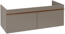 Тумба під раковину Villeroy & Boch Venticello 115,3х50,2 см ДСП трюфель сірий/ручка мідь A93805VG