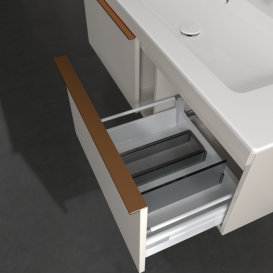 Тумба под раковину Villeroy & Boch Venticello 115,3х50,2 см ДСП мягкий серый/ручка медь A93805VK