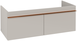 Тумба под раковину Villeroy & Boch Venticello 115,3х50,2 см ДСП мягкий серый/ручка медь A93805VK