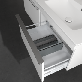 Тумба под раковину Villeroy & Boch Venticello 125,3х50,2 см МДФ глянцевый белый/ручка хром A93901DH