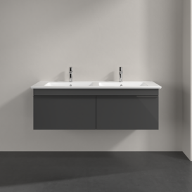 Тумба под раковину Villeroy & Boch Venticello 125,3х50,2 см МДФ глянцевый серый/ручка хром A93901FP