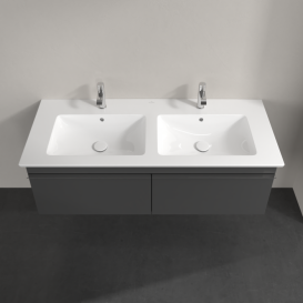 Тумба под раковину Villeroy & Boch Venticello 125,3х50,2 см МДФ глянцевый серый/ручка хром A93901FP