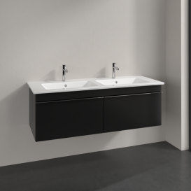 Тумба под раковину Villeroy & Boch Venticello 125,3х50,2 см МДФ черный матовый лак/ручка хром A93901PD