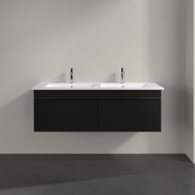 Тумба под раковину Villeroy & Boch Venticello 125,3х50,2 см МДФ черный матовый лак/ручка хром A93901PD