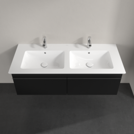 Тумба под раковину Villeroy & Boch Venticello 125,3х50,2 см МДФ черный матовый лак/ручка хром A93901PD