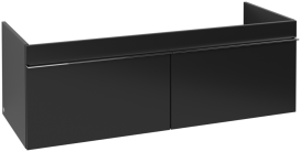 Тумба під раковину Villeroy & Boch Venticello 125,3х50,2 см МДФ чорний матовий лак/ручка хром A93901PD