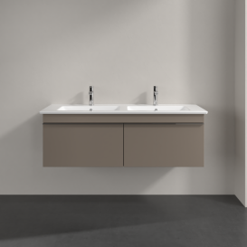 Тумба под раковину Villeroy & Boch Venticello 125,3х50,2 см ДСП трюфель серый/ручка хром A93901VG