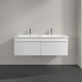 Тумба под раковину Villeroy & Boch Venticello 125,3х50,2 см МДФ глянцевый белый/ручка алюминий белый A93902DH