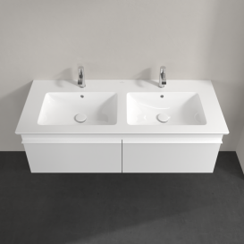 Тумба под раковину Villeroy & Boch Venticello 125,3х50,2 см МДФ глянцевый белый/ручка алюминий белый A93902DH