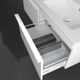 Тумба под раковину Villeroy & Boch Venticello 125,3х50,2 см МДФ глянцевый белый/ручка алюминий белый A93902DH