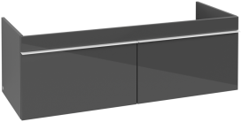 Тумба под раковину Villeroy & Boch Venticello 125,3х50,2 см МДФ глянцевый серый/ручка алюминий белый A93902FP