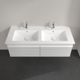 Тумба под раковину Villeroy & Boch Venticello 125,3х50,2 см ДСП/МДФ белое дерево/ручка алюминий белый A93902E8