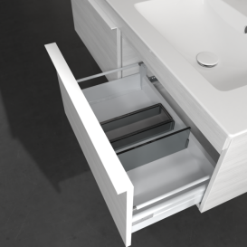 Тумба под раковину Villeroy & Boch Venticello 125,3х50,2 см ДСП/МДФ белое дерево/ручка алюминий белый A93902E8