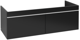 Тумба під раковину Villeroy & Boch Venticello 125,3х50,2 см МДФ чорний матовий лак/ручка алюміній білий A93902PD