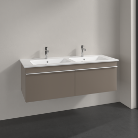 Тумба под раковину Villeroy & Boch Venticello 125,3х50,2 см ДСП трюфель серый/ручка алюминий белый A93902VG