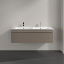 Тумба под раковину Villeroy & Boch Venticello 125,3х50,2 см ДСП трюфель серый/ручка алюминий белый A93902VG