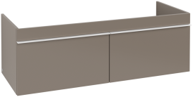 Тумба под раковину Villeroy & Boch Venticello 125,3х50,2 см ДСП трюфель серый/ручка алюминий белый A93902VG