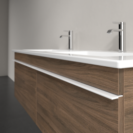 Тумба під раковину Villeroy & Boch Venticello 125,3х50,2 см ДСП дуб аризона/ручка алюміній білий A93902VH