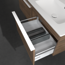 Тумба під раковину Villeroy & Boch Venticello 125,3х50,2 см ДСП дуб аризона/ручка алюміній білий A93902VH